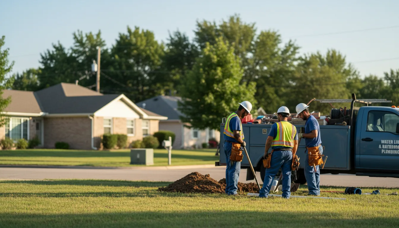 Residential water line and bathroom plumbing service in Hackett, AR